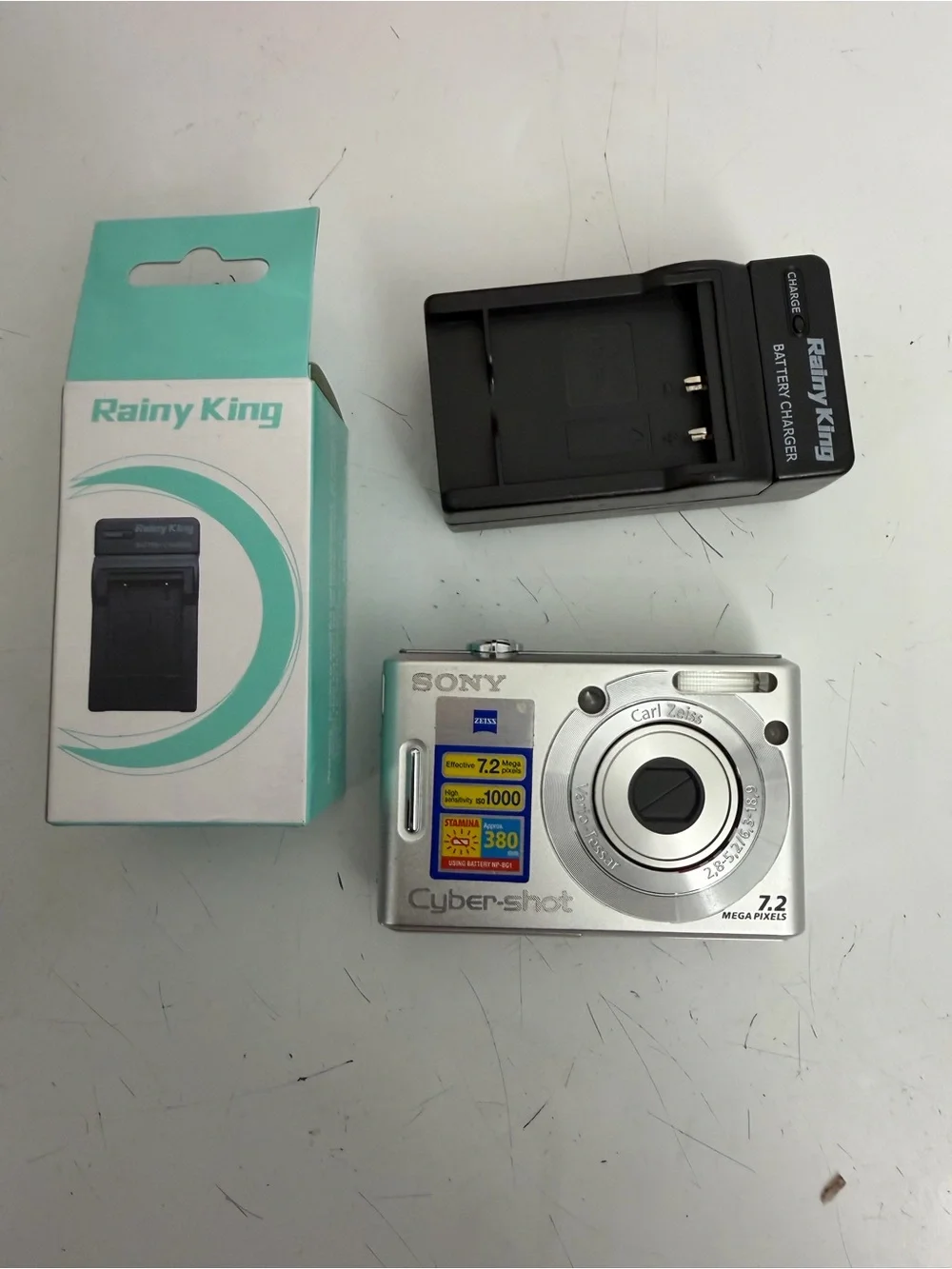 Sony Silver Cyber-shot Digital Camera with Rainy King Charger
